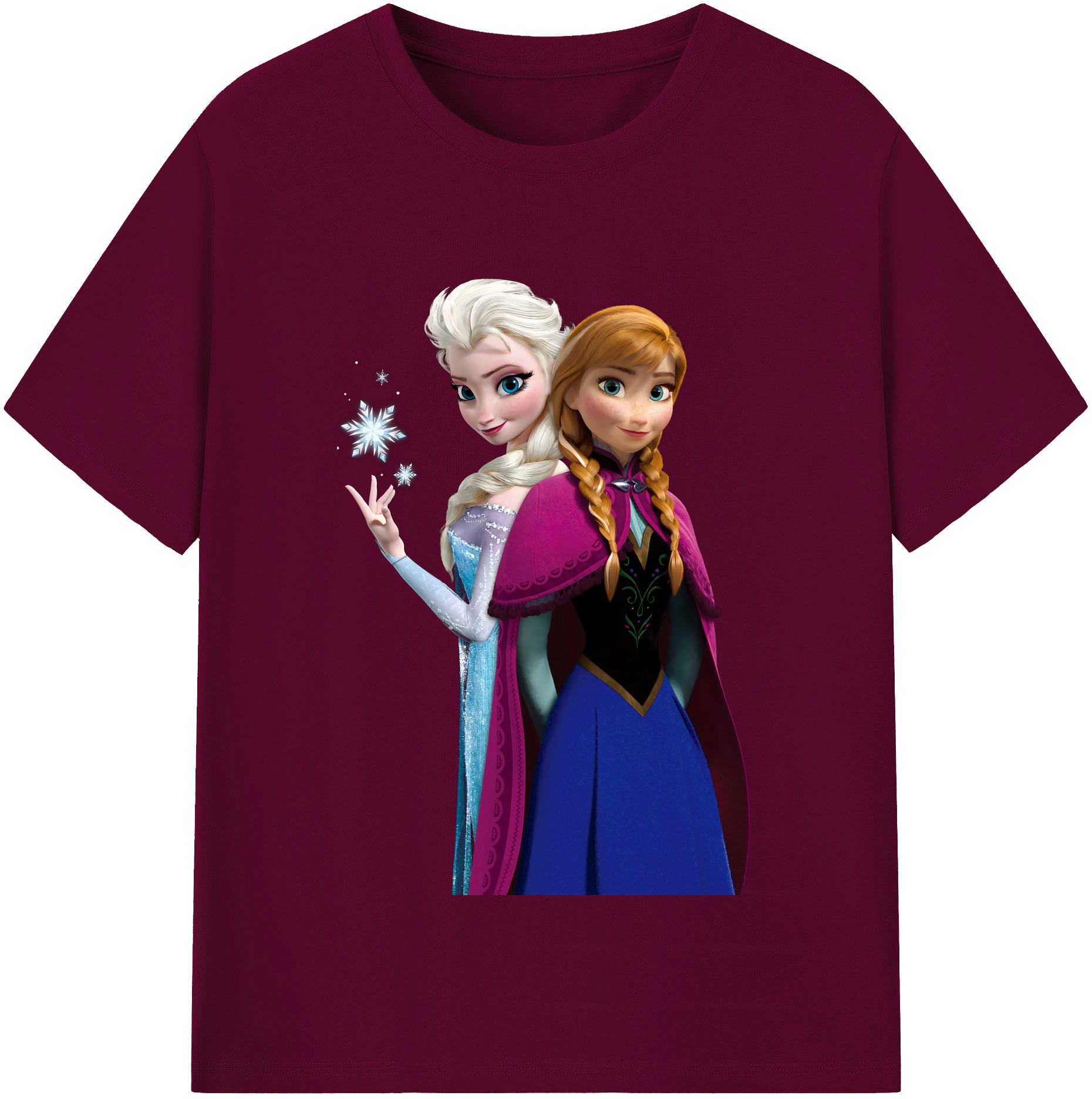 （画像用） アナと雪の女王 アンナ エルサ Frozen Anna Elsa レディースカジュアルプリントTシャツ（綿100％）